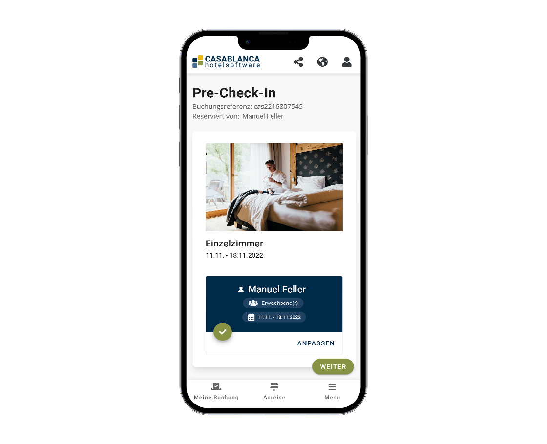CASABLANCA Gäste App Pre Check In