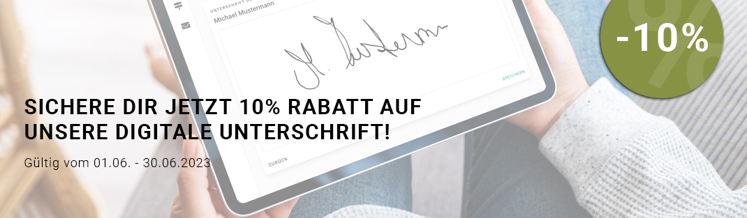 Banner digitale Unterschrift